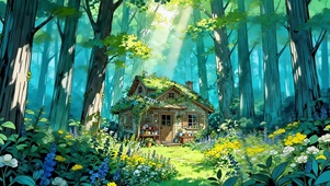林中茅草屋
