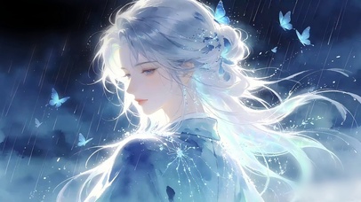 唯美梦幻侧颜动漫少女