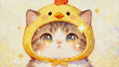 可爱的小黄鸡猫咪