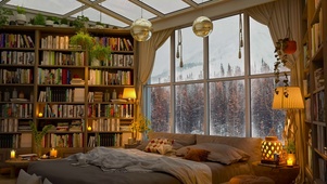 雪天别墅书房