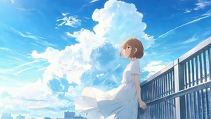 蓝天白云女孩