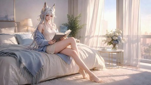 暖阳卧室狐耳少女心月狐