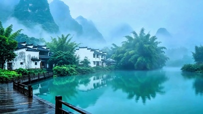 江南烟雨水乡4K