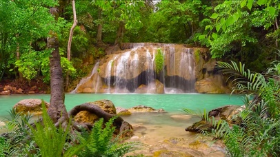 绿林瀑布溪水潭