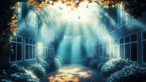 淡蓝清透氧气花园风景