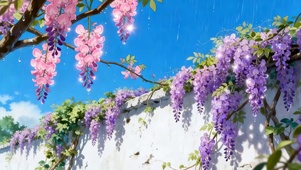 护眼雨天树木