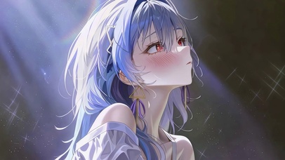 碎光里的蓝发少女