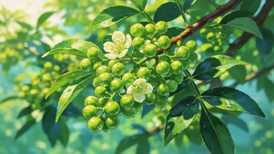 唯美的绿色果实