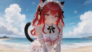 可爱海边女孩