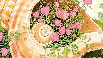 护眼海螺花草树木带鱼屏