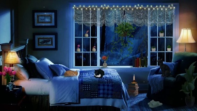 舒适的雨夜房间