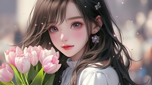 鲜花美女