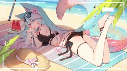 海边度假少女
