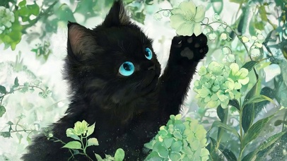 萌宠猫咪摘树