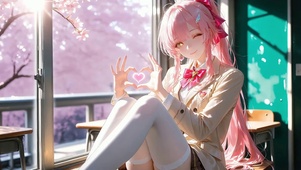 二次元动漫女孩循环动态插画