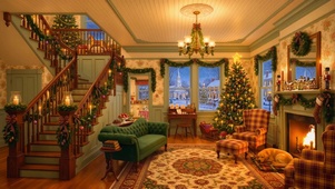 冬雪新年圣诞别墅