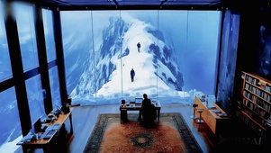 窗望雪路忆峥嵘