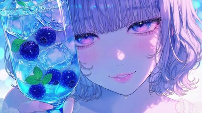 二次元紫色浪漫女孩