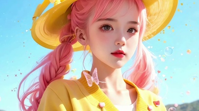 4K60帧-黄色草帽美少女