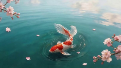 湖面锦鲤