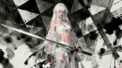 水墨剑影银发少女狂想的武意狂潮