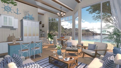 夏日阳光湖边休闲别墅