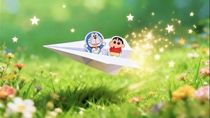 小新蓝胖快乐纸飞机