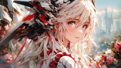 4K 花卉护眼机甲少女