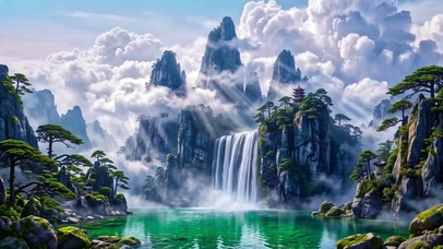 青山飞瀑仙谷