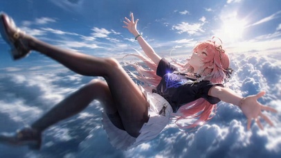坠入云端的粉发美少女