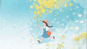 少女的迎春花雨