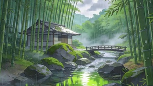 雨天竹林