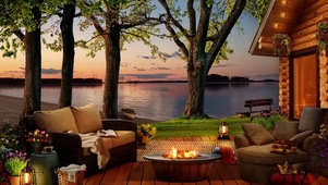 夏日舒适小屋门