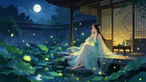 赏花古风美女