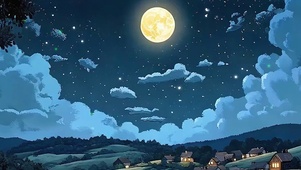 夜景星空树木带鱼屏