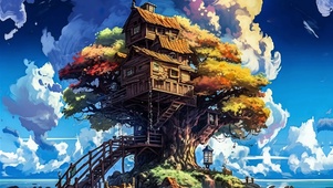 树屋插画壁纸