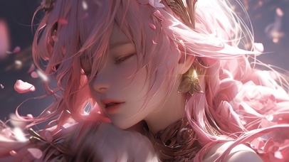 粉发少女