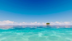 碧海蓝天小岛