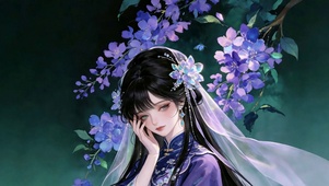 紫花衬佳人