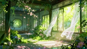 唯美古风庭院壁纸