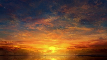 傍晚夕阳下唯美火烧云