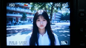 校园清纯长发美少女