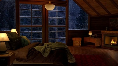 雪天舒适的卧室