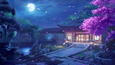 唯美月亮古风景色