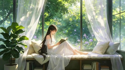 夏日窗台女孩