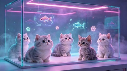 赛博霓虹猫屋