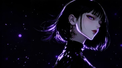 黑夜紫焰少女