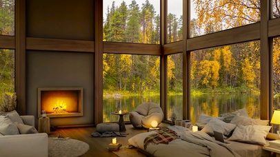 秋林湖边温馨小屋