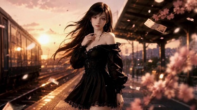 樱花站台少女