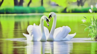 永结同心的天鹅